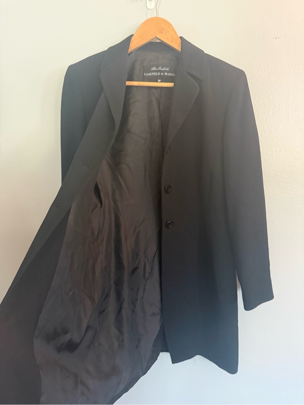 VTG 80’s Garfield & Marks Black Lightweight Overcoat Blazer Petite
